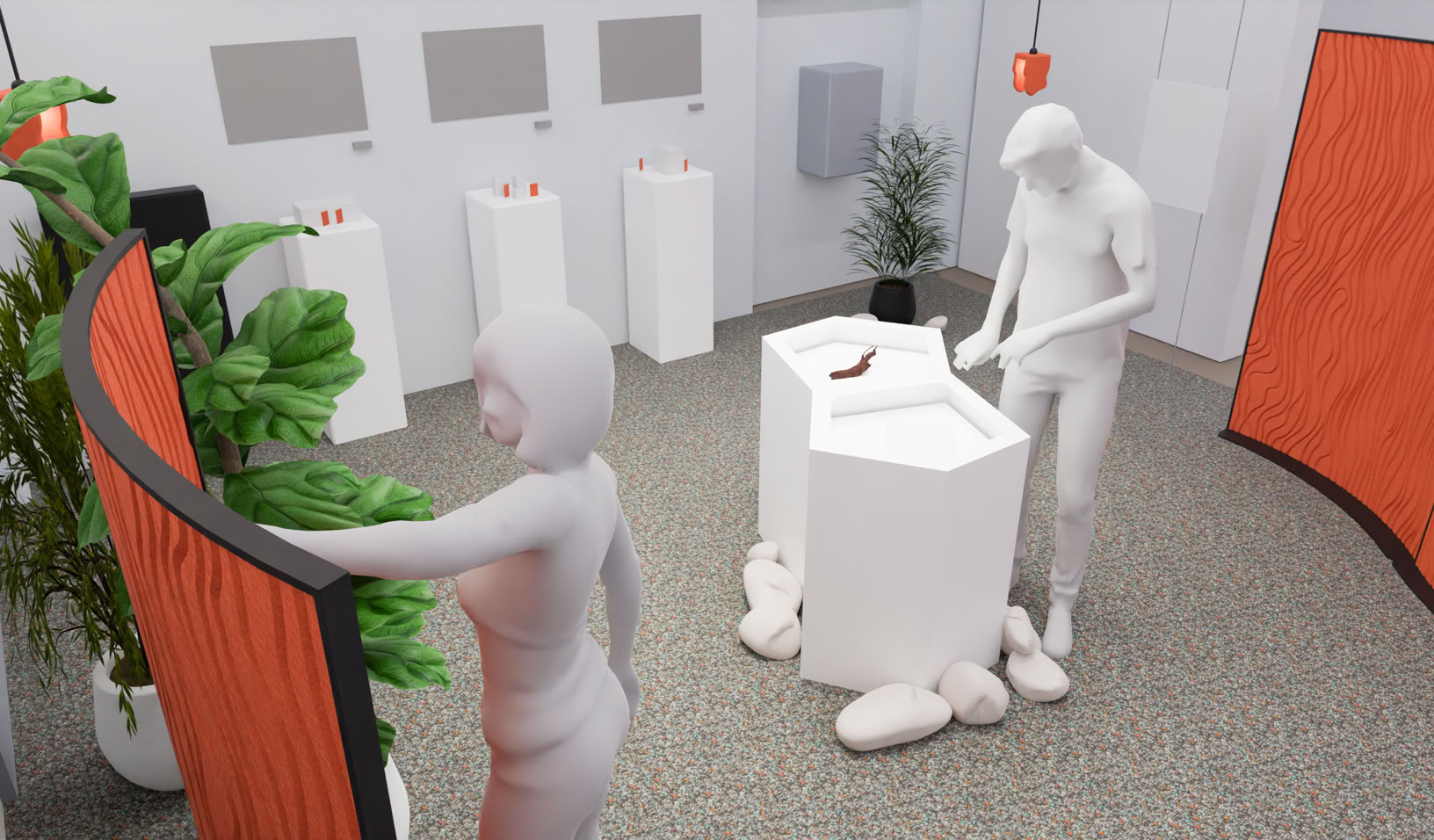 Rendering während des Gestaltungprozesses, Ausstellungsplanung