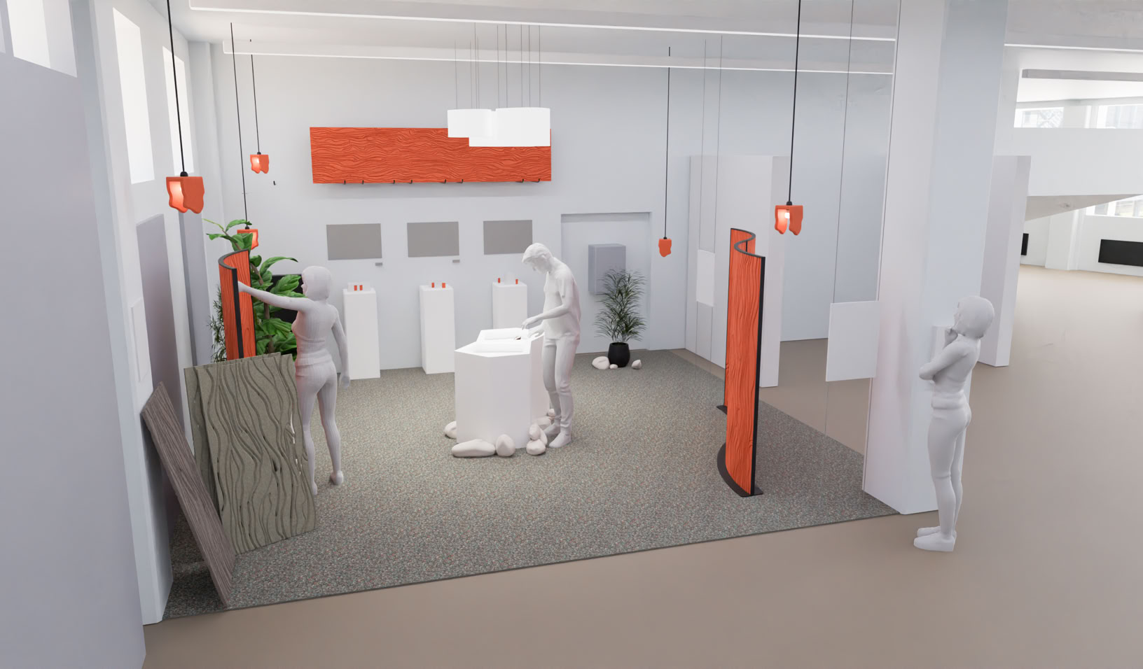 Rendering während des Gestaltungprozesses, Ausstellungsplanung