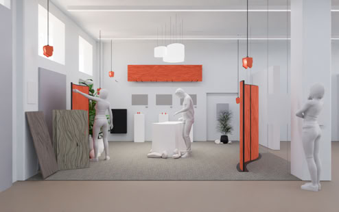 Ausstellungsplanung und Vermittlung von Information im Raum. Hier dargestellt anhand eines Renderings aus dem Entwicklungsprozesses. 
